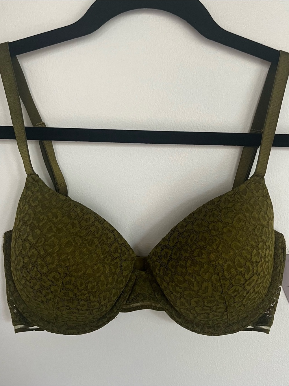 Auden Lightly Lined Demi Coverage Underwire Bra Olive Green 32D